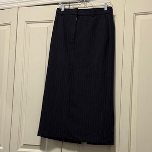 BABATON Black Pinstripe Pencil Skirt